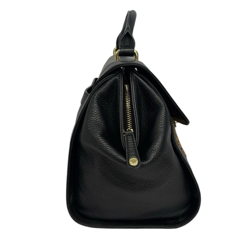 Vera Bradley Stella Mini Satchel Women's Leather Cheetah Black Shoulder Bag -New